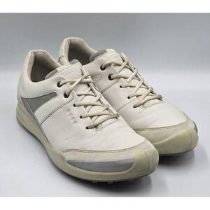 Ecco Biom Hybrid Shoes Women's 10 White Yak Leather Golf Spikeless Comfort